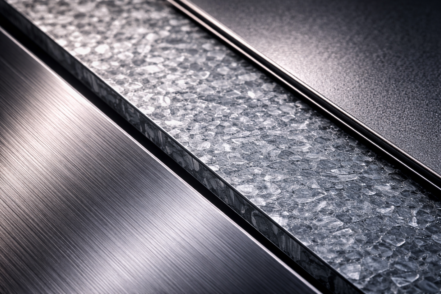 Materialoberflächen Spengler Baden Metalloberflächen glatt und strukturiert im Detail